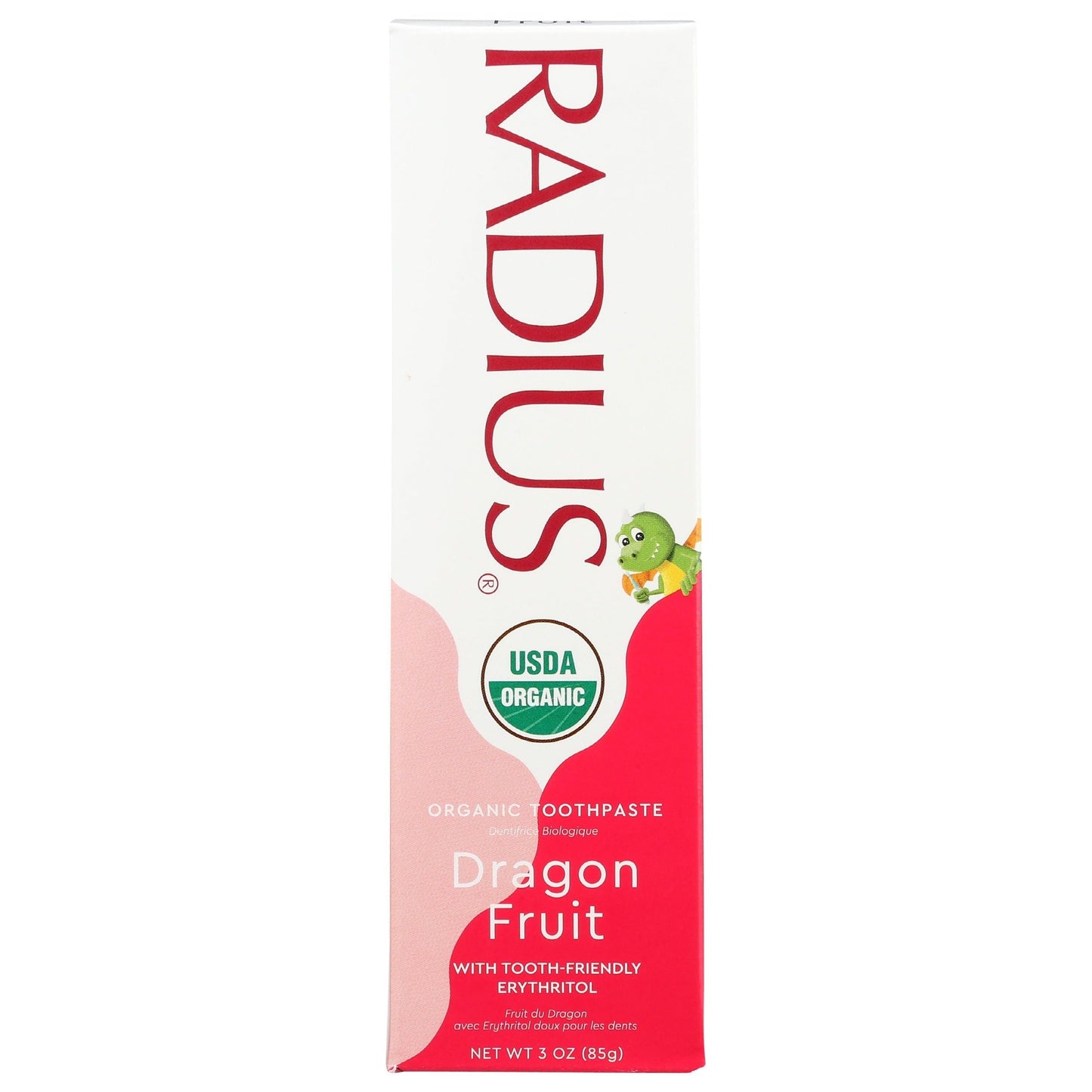 Radius Organic Dragon Fruit Toothpaste For Kids 3 Oz Gel