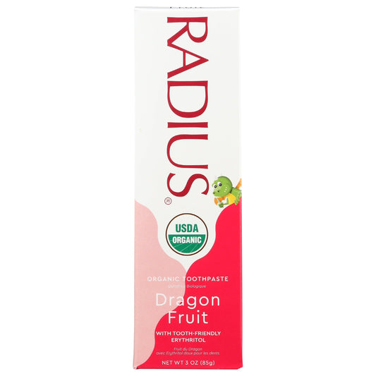 Radius Organic Dragon Fruit Toothpaste For Kids 3 Oz Gel