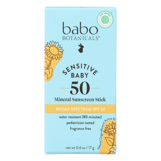 Babo Botanicals Baby Face Mineral Sunscreen Stick - SPF 50 - 0.6oz