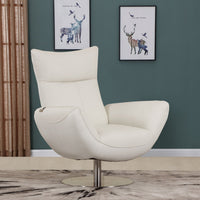 43inches Black Contemporary Leather Lounge Chair