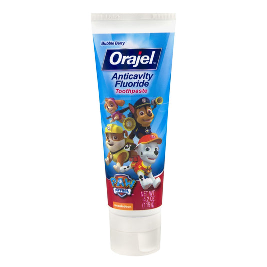 Orajel Kids Stage 3 (2-10 Years) Paw Patrol Anti-Cavity Fluoride Natural Fruity Bubble Toothpaste, 4.2 Ounce