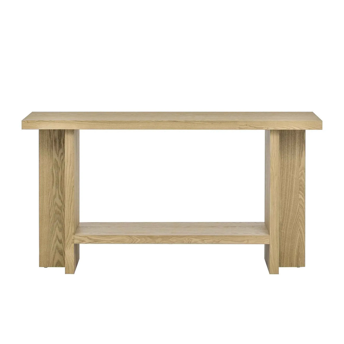 Vintage-Inspired and Ash Wood Veneer ConsoleTable with T-Leg