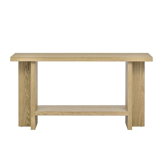 Vintage-Inspired and Ash Wood Veneer ConsoleTable with T-Leg