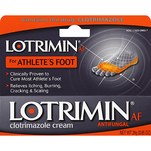 Lotrimin AF For Athlete's Foot Antifungal 1% Clotrimazole Cream 0.85 Oz. Box
