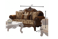37inches X 69inches X 46inches Fabric Cherry Oak Upholstery Wood