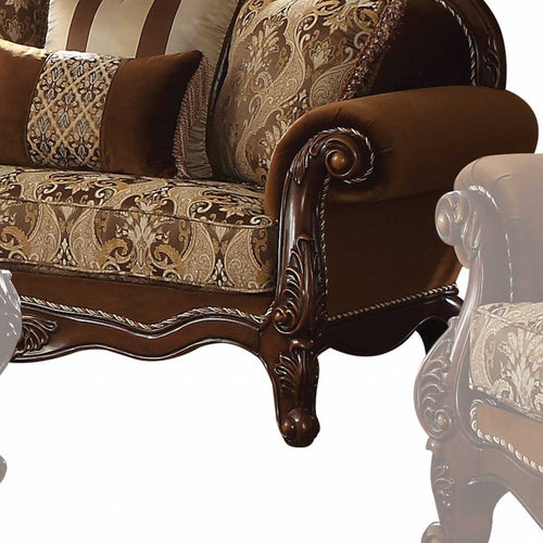 37inches X 69inches X 46inches Fabric Cherry Oak Upholstery Wood