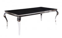 40inches X 80inches X 30inches Stainless Steel Black Glass  Dining