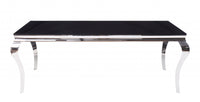 40inches X 80inches X 30inches Stainless Steel Black Glass  Dining