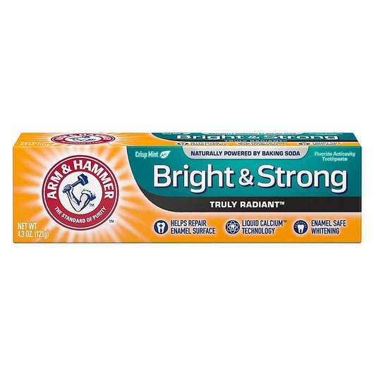 Arm & Hammer Truly Radiant Bright Strong Fluoride Anticavity Crisp Mint Toothpaste 4.3 Oz
