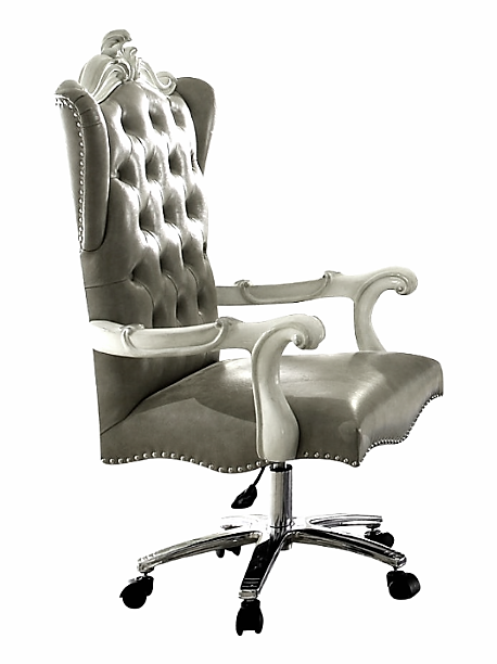 28inches X 28inches X 48inches Silver Faux Leather Upholstery Finish