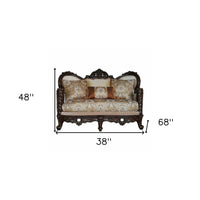 38inches X 68inches X 48inches Fabric Dark Walnut Upholstery Wood