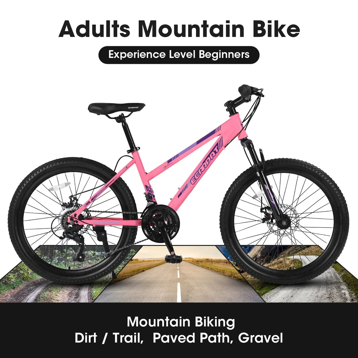 Carpat™ City-Cruizer – 26" Pink Trail Bike for Women & Teens - Trustymall
