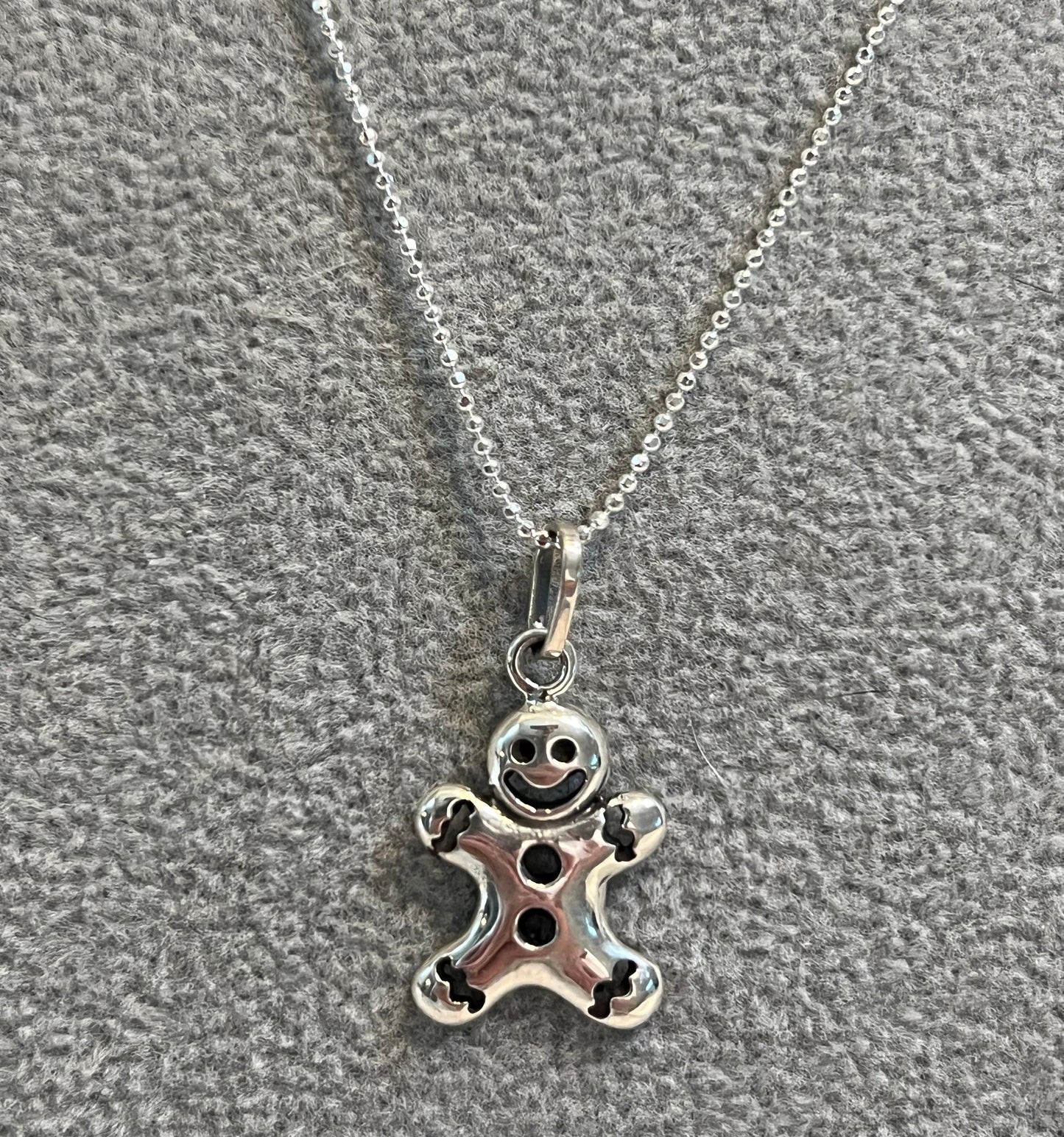 Sterling Silver Gingerbread Man Pendant