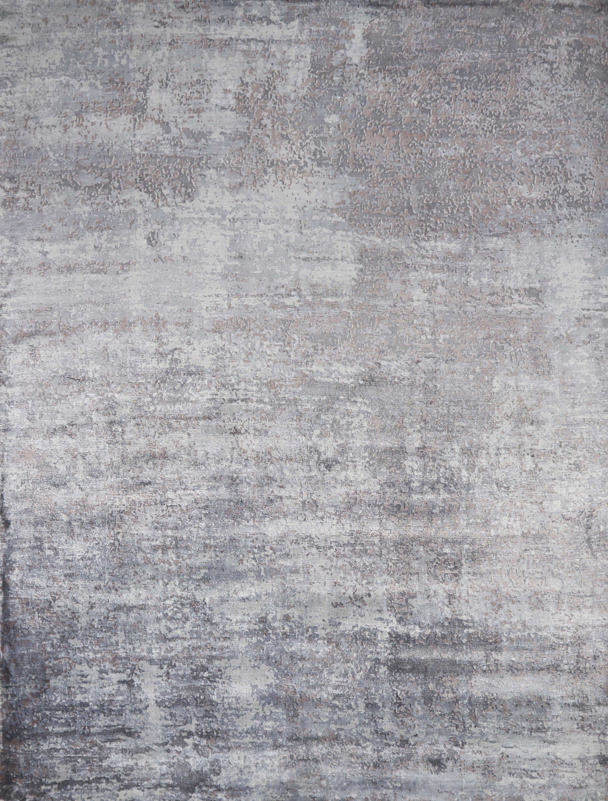 8inchesx10inches Slate Grey Hand Loomed Abstract Brushstroke Indoor