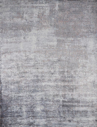 8inchesx10inches Slate Grey Hand Loomed Abstract Brushstroke Indoor