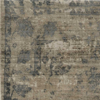 8inchesx10inches Sand Blue Hand Loomed Traditional Floral Indoor Area