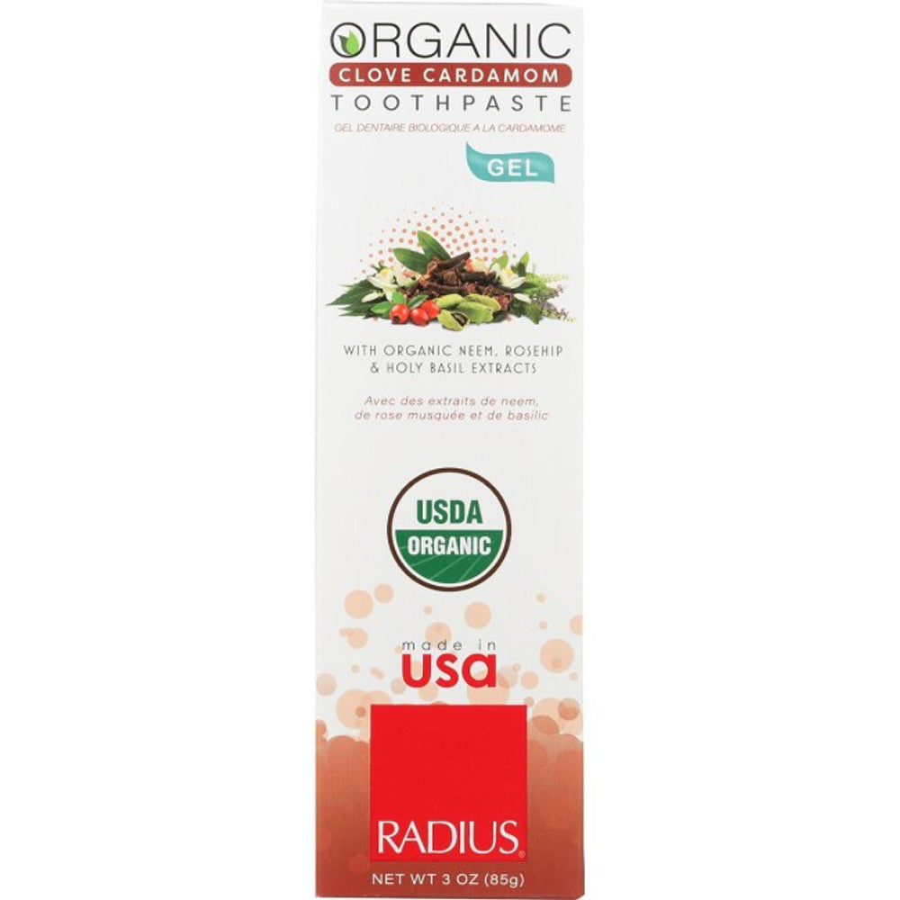 Radius Toothpaste Gel USDA Organic Clove Cardamom