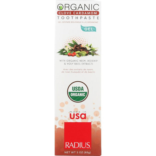 Radius Toothpaste Gel USDA Organic Clove Cardamom