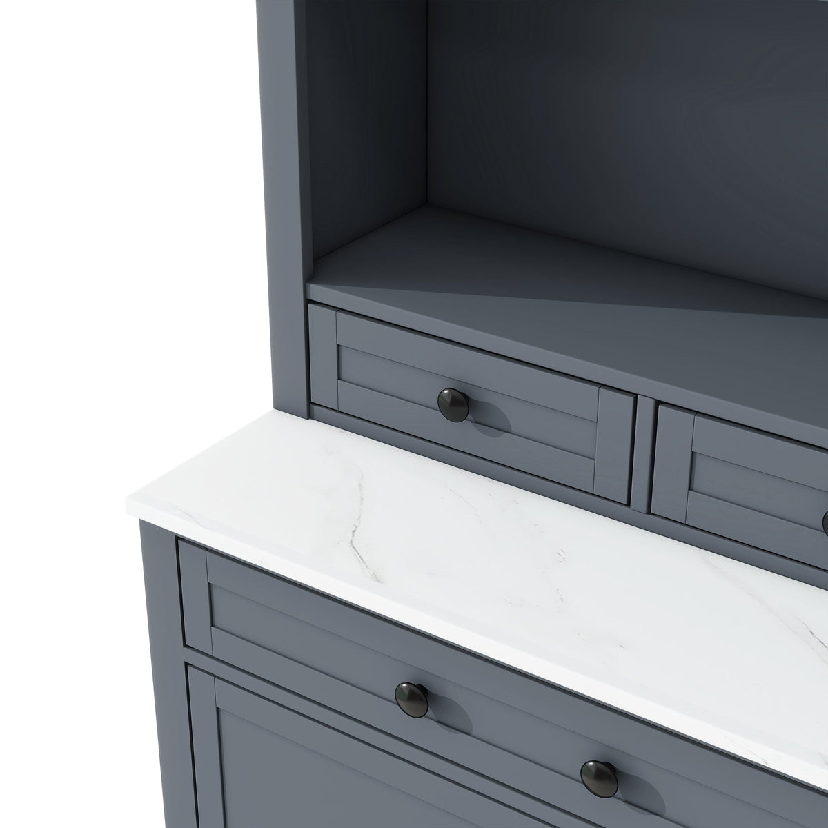 Modern 83.7inch High Kitchen Pantry, Freestanding Tall Kitchen Hutch
