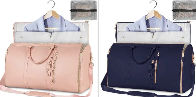 Large Capacity Travel Duffle Bag Women's Handbag Folding Suit Bag Waterproof Clothes Totes - Trustymall