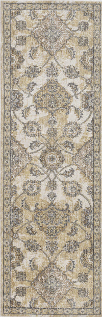 8inchesx11inches Ivory Sand Machine Woven Bordered Floral Vines Indoor