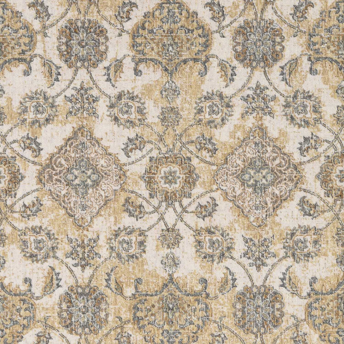 8inchesx11inches Ivory Sand Machine Woven Bordered Floral Vines Indoor