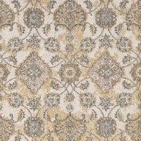8inchesx11inches Ivory Sand Machine Woven Bordered Floral Vines Indoor