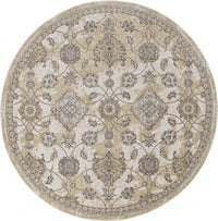 8inchesx11inches Ivory Sand Machine Woven Bordered Floral Vines Indoor