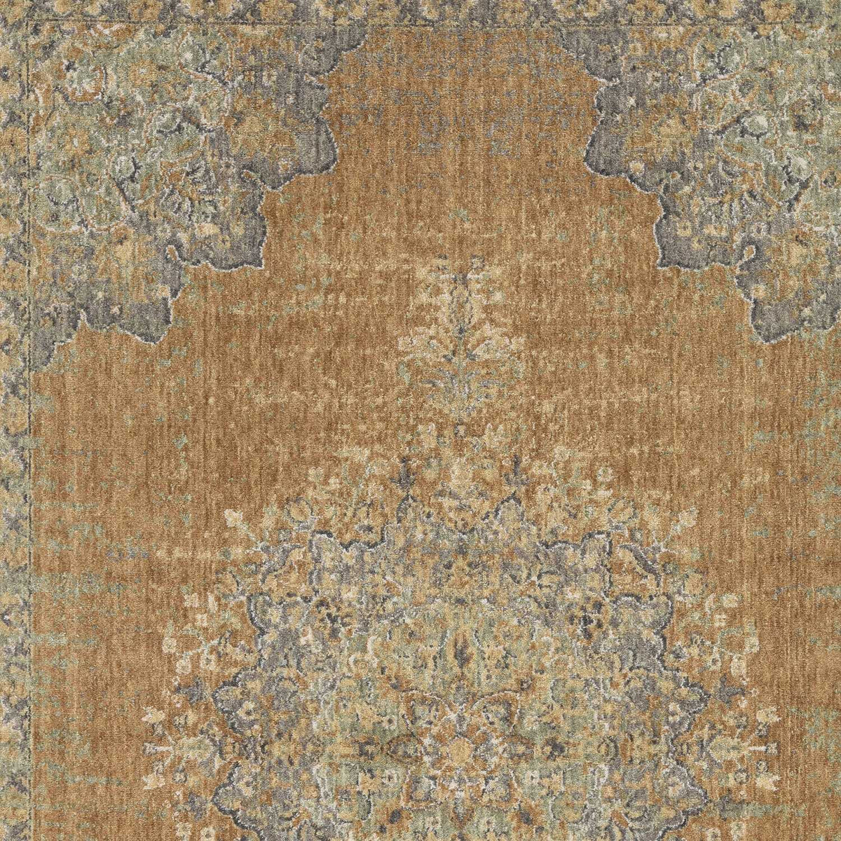8inchesx11inches Coffee Brown Machine Woven Floral Medallion Indoor
