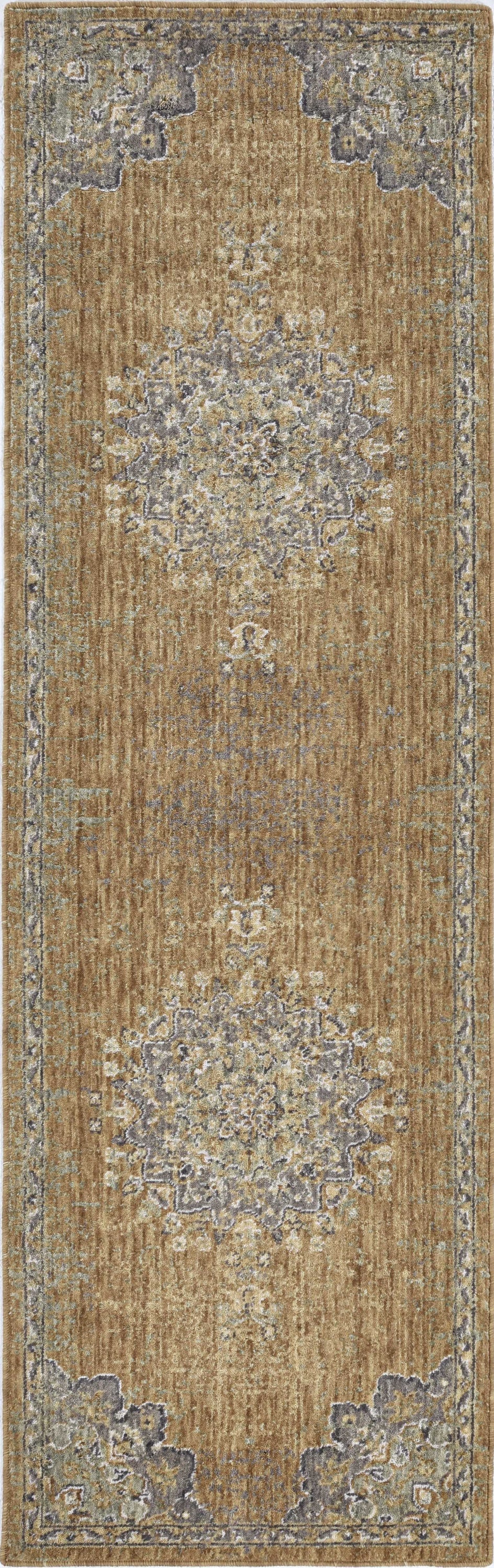 8inchesx11inches Coffee Brown Machine Woven Floral Medallion Indoor