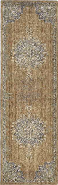 8inchesx11inches Coffee Brown Machine Woven Floral Medallion Indoor