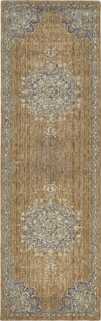8inchesx11inches Coffee Brown Machine Woven Floral Medallion Indoor