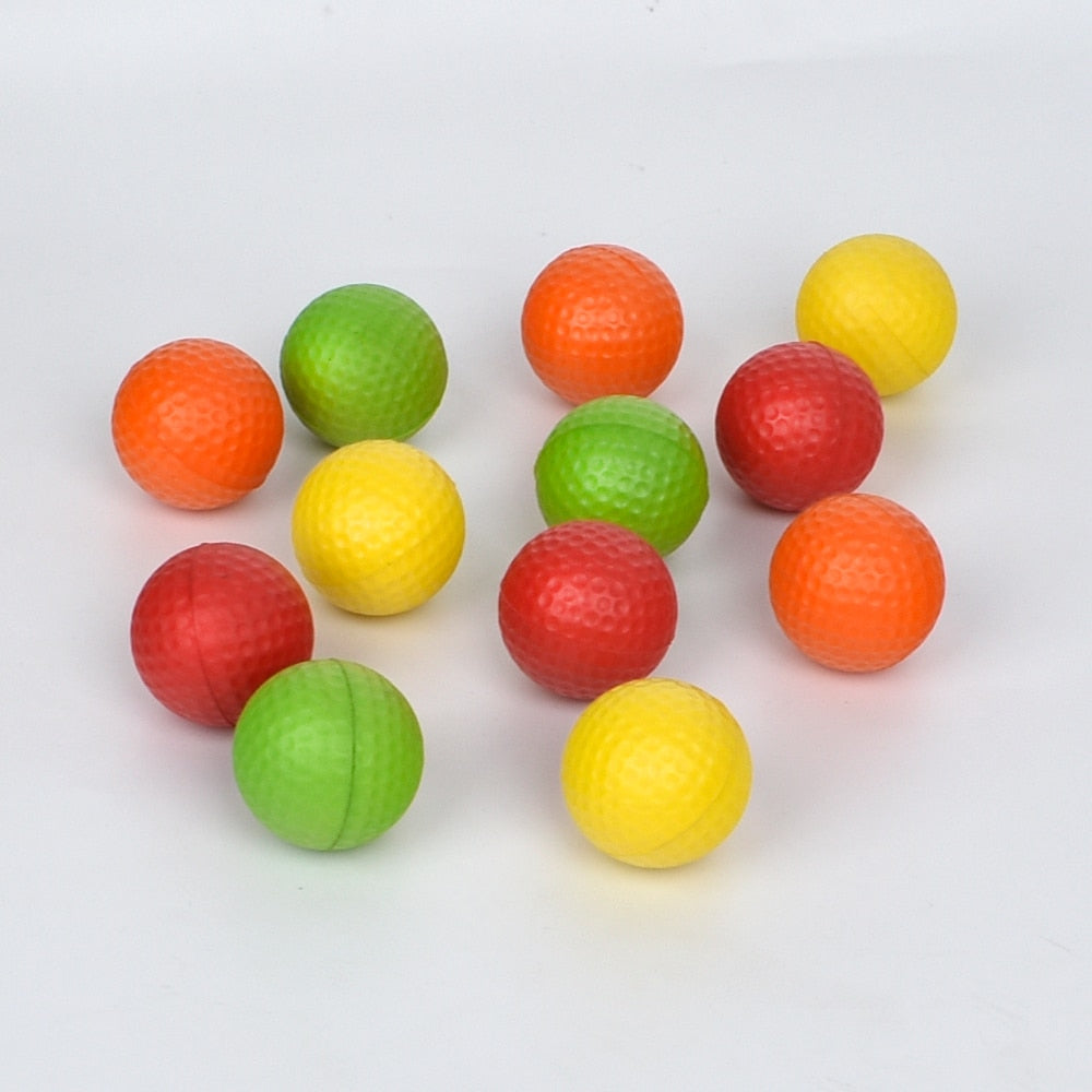 12Pcs Foam Practice Golf Balls Yellow Green Orange Golf Training Balls Outdoor Indoor Putting Green Target Backyard Swing Game