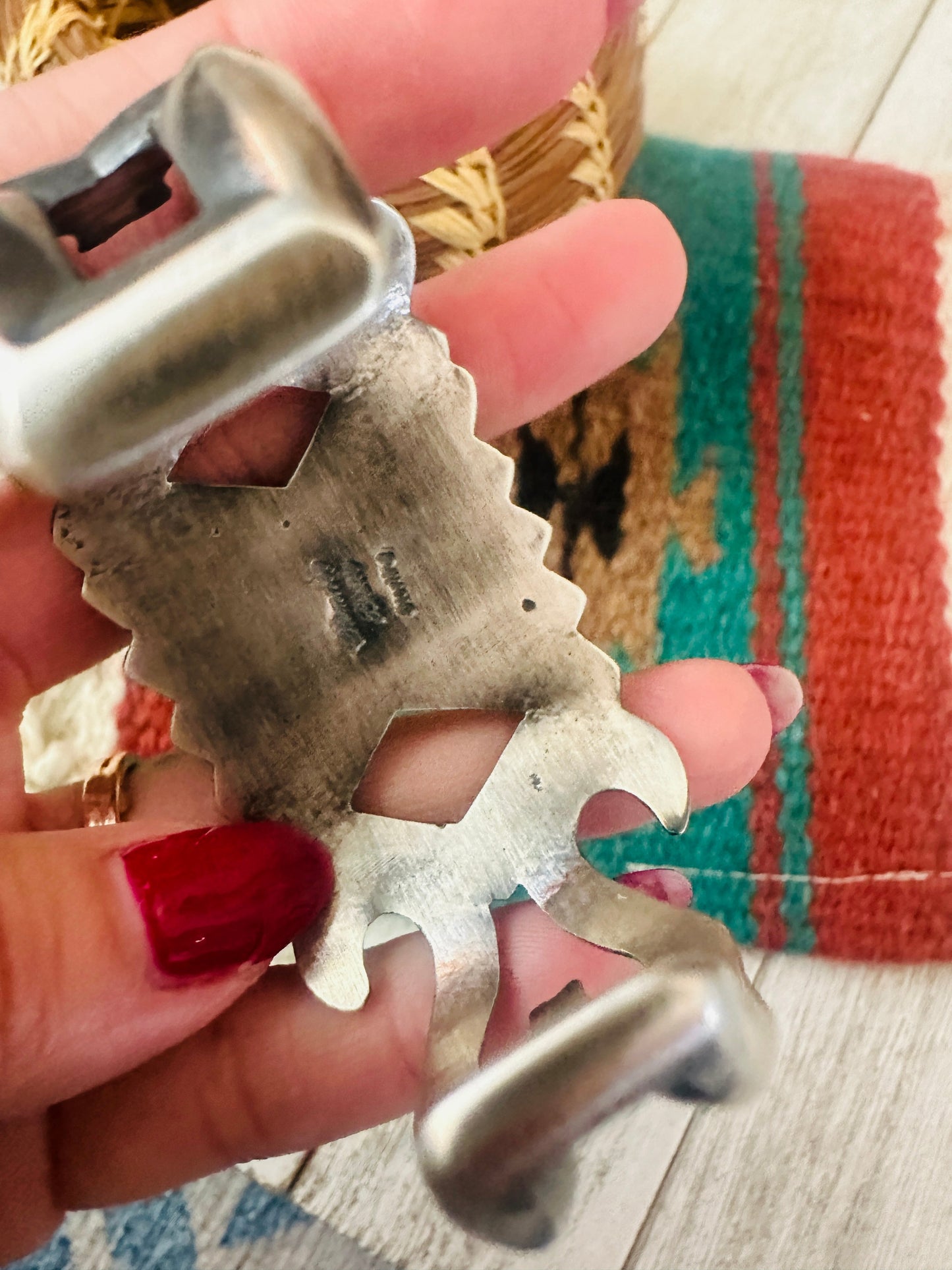 Handcrafted Old Pawn Sterling Silver & Palomino Turquoise Cuff Bracelet by Chimney Butte