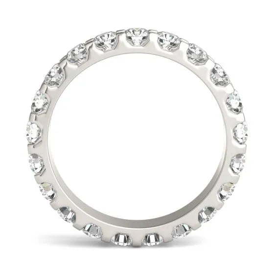 AGI Certified 2 CTW Round Lab Grown Diamond Eternity Band in 14K White