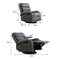 Side view of adjustable recliner chair showing tilted backrest and footrest extended