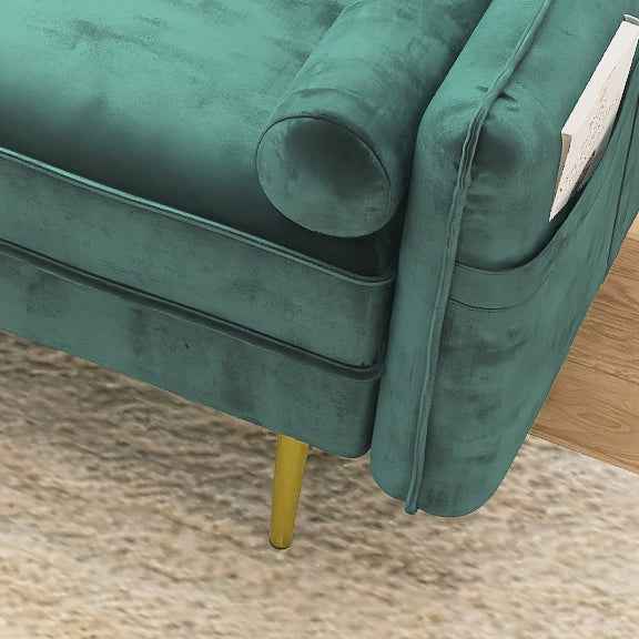 71'' Velvet Sofa,mid century couch with 2 throw pillows & pockets for
