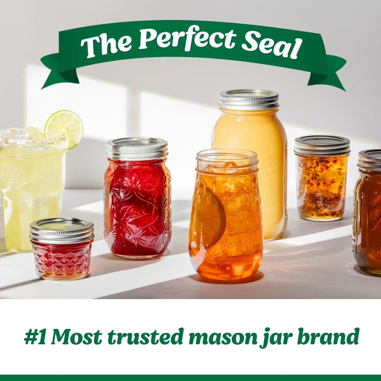 Ball, Glass Mason Jars with Lids & Bands, Wide Mouth, Clear, 16 oz, 12 Count