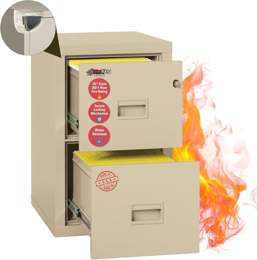 Vertical 2 Drawer Fire Safe File Cabinet 1 Hour Fire Rated