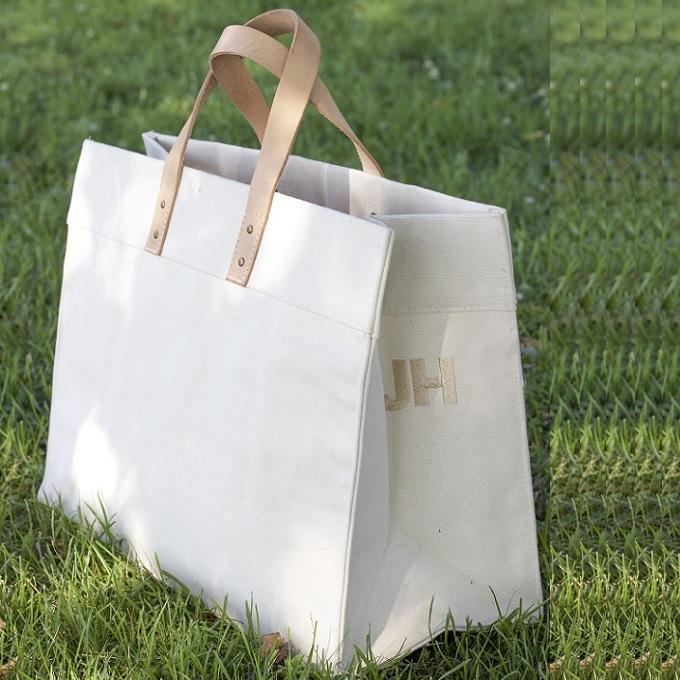 Box Tote Bag Canvas and Leather - Trustymall
