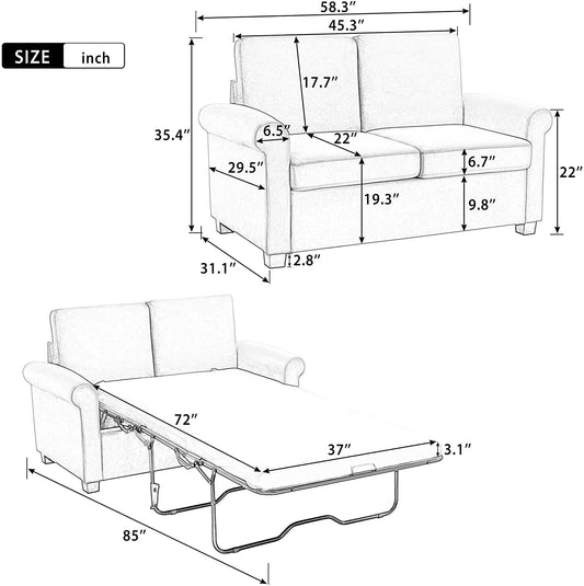 Memory Foam Sofa Bed For Small Spaces Space Saving Studio
