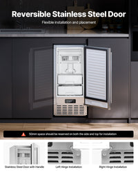 Undercounter Ice Maker 66 Lbs/Day Built-in Ice Maker Machine W/
