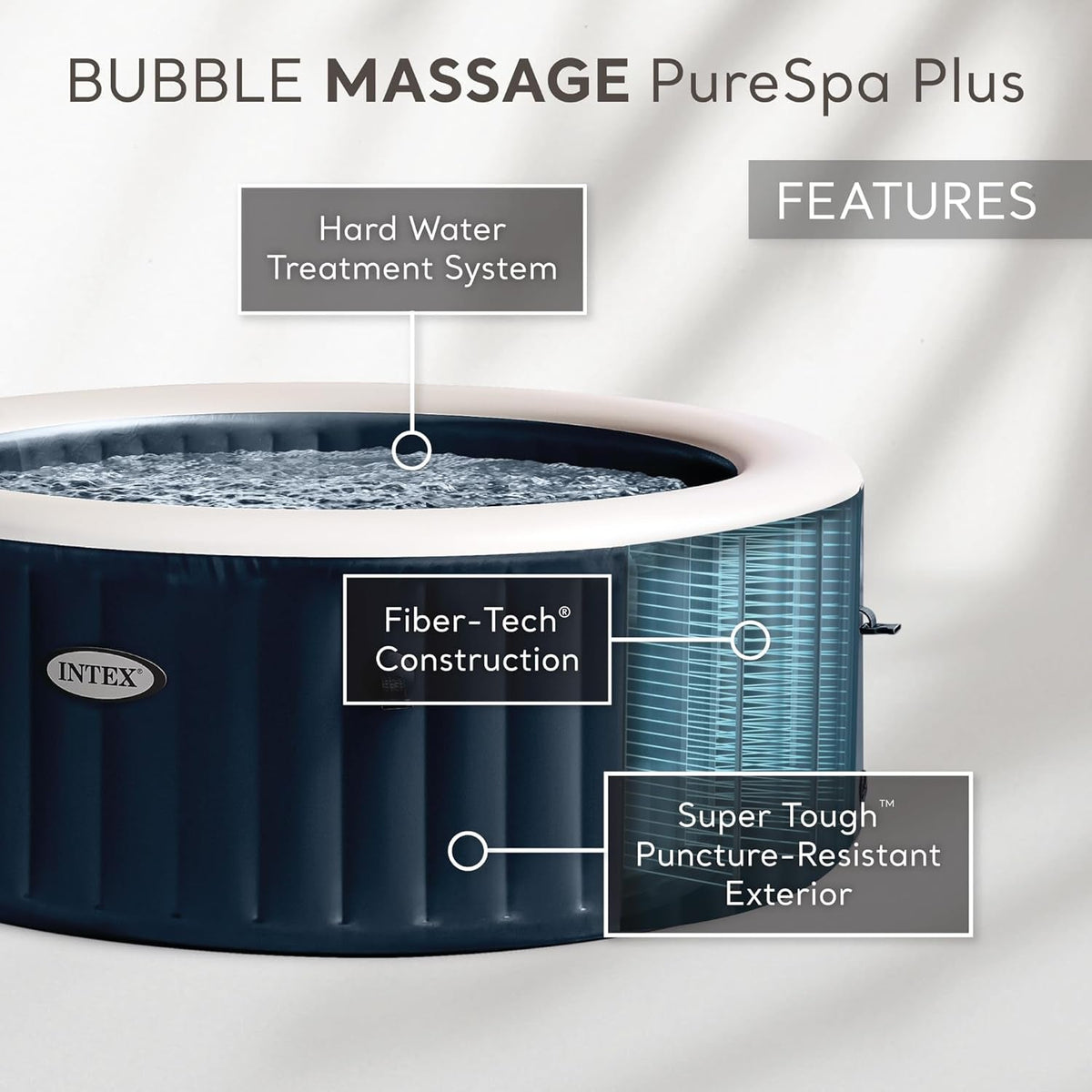 Purespa Bubble Massage Spa Set For Six With Contoured Headrests And