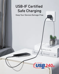 Anker USB-C to USB-C Cable (3 ft / 6 ft, 240W, Upcycled-Braided) - Trustymall