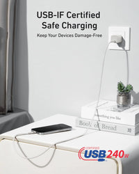 Anker USB-C to USB-C Cable (3 ft / 6 ft, 240W, Upcycled-Braided) - Trustymall