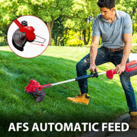 40V leaf blower angled down blowing debris off pavement