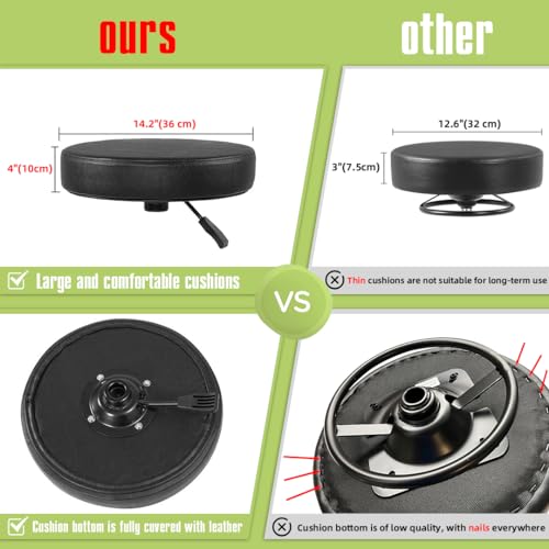 Ainilaily Rolling Stool with Wheels, Heavy Duty Hydraulic Massage Stool for Shop Guitar Lab Tattoo Workbench Medical, Adjustable Swivel Chair (Black)