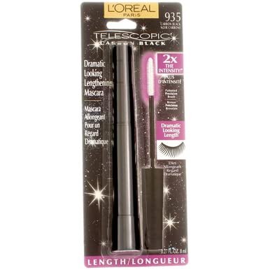 2-PACK L'Oreal Paris Telescopic Mascara, Carbon Black [935] 0.27 oz