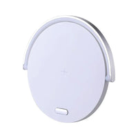 Wireless charger block holder from side angle showing slim, compact design.