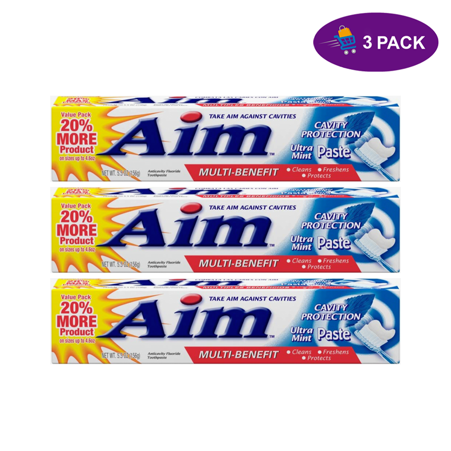 Aim Cavity Protection Anticavity Fluoride Toothpaste Ultra Mint 55 OZ